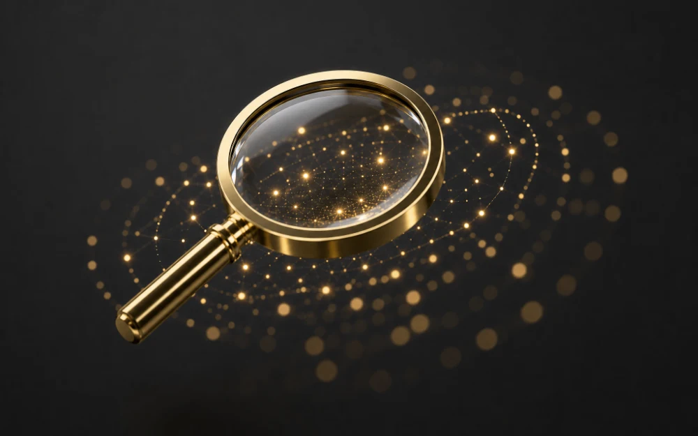 AI search magnifying glass - Gilkes Media