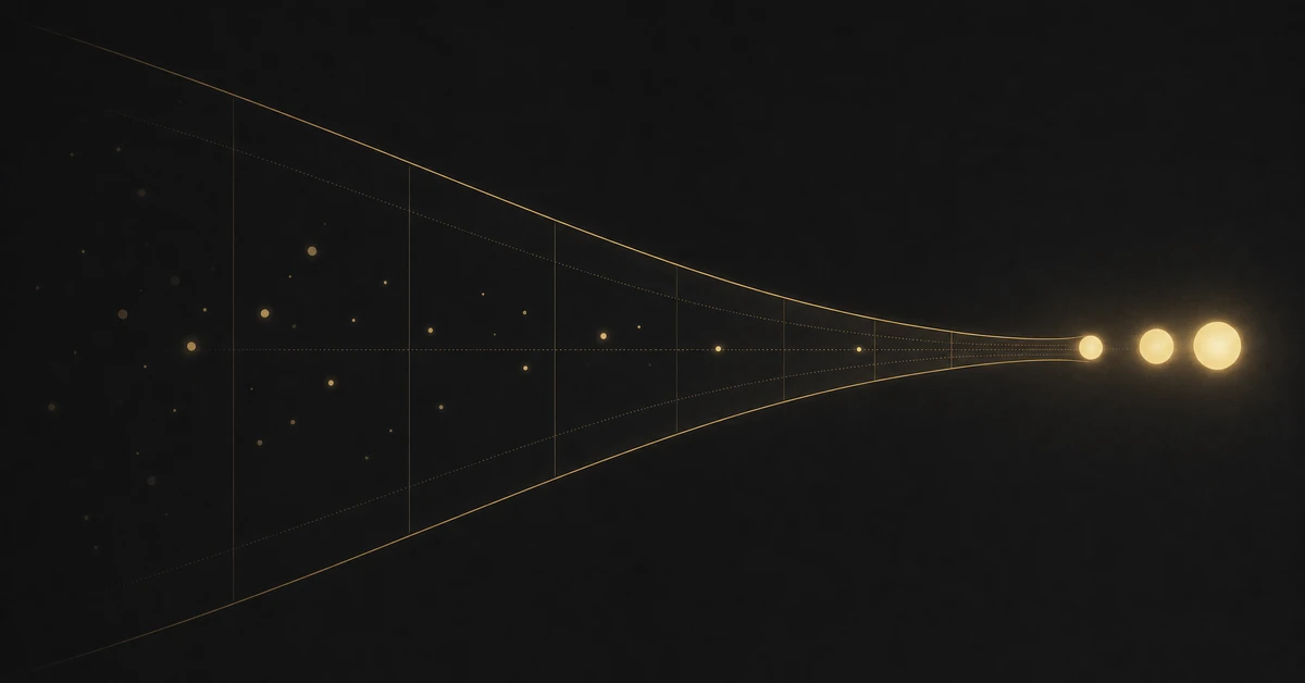 Abstract funnel graphic representing conversion rate optimisation turning visitors into customers