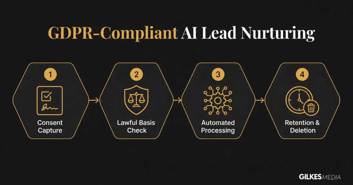 Data flow diagram for GDPR-compliant AI lead nurturing