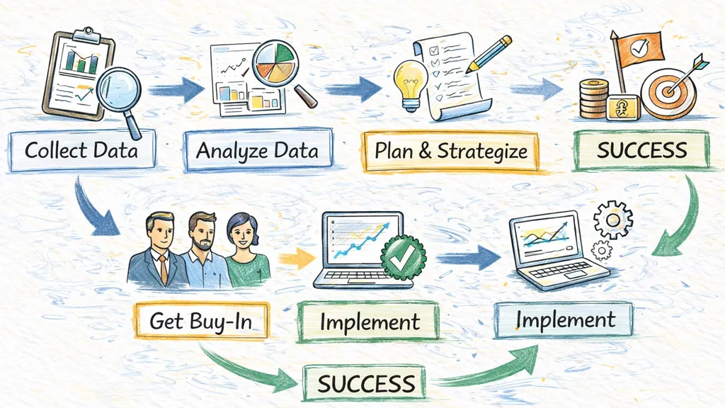 A detailed flowchart illustrating the SME transition process, from data collection to successful implementation.